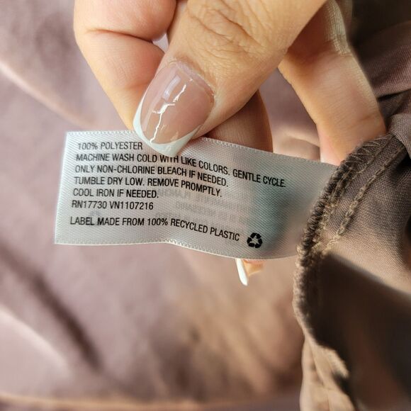 Taupe Brown Textured Shirt Button Up Long Sleeve Button Cuff Button Closure Sz M - Picture 5 of 8